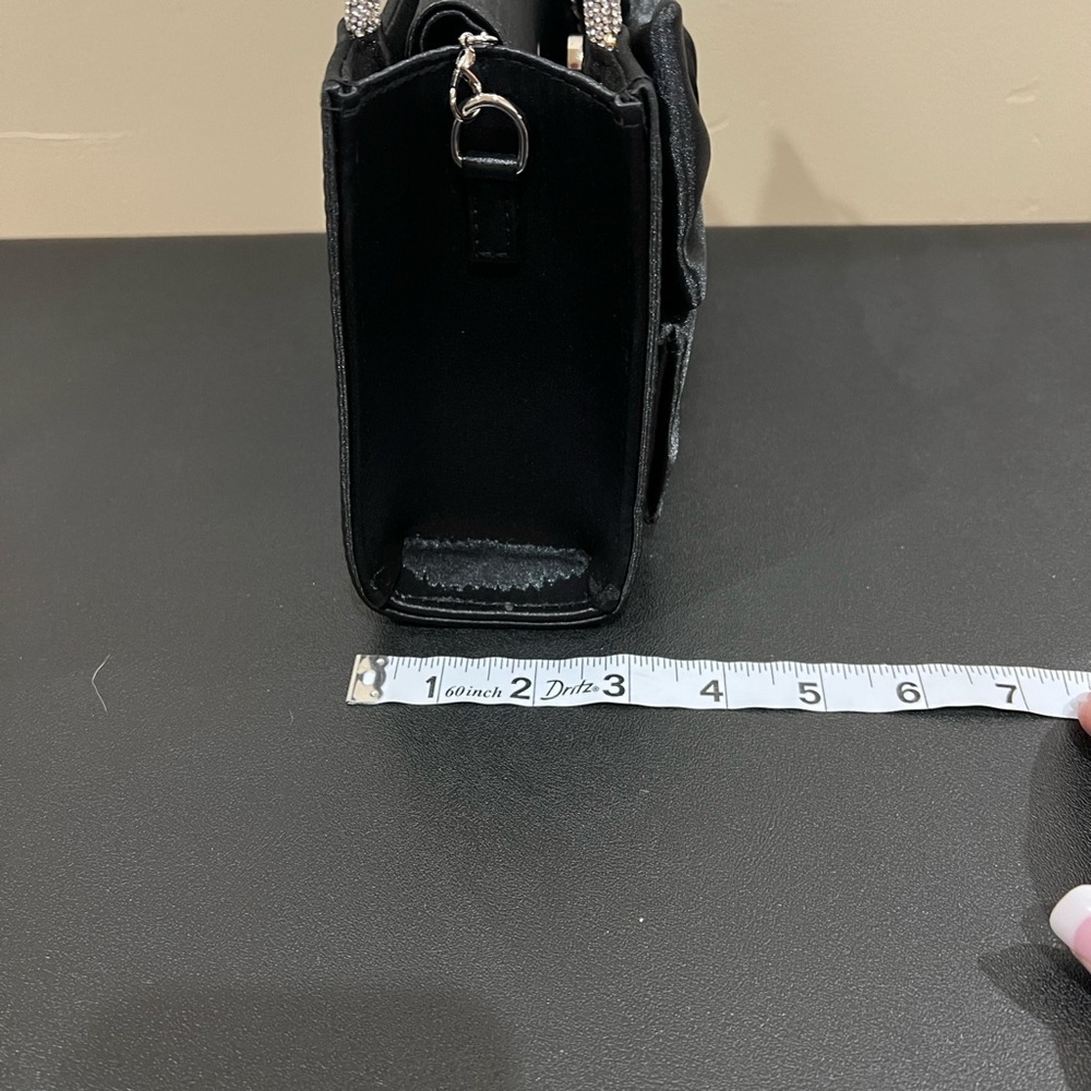 House Of Harlow | Black Mini Bag w/ Removable Crossbody & Rhinestone Handles 🖤💎 - Picture 11 of 12